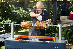 Everdure by Heston Blumenthal HUB 54-In. Charcoal Grill With Patented Built-in Rotisserie System & Quick Electric Ignition, Outdoor BBQ, Electric Starter, Adjustable Height, Easy Clean-Up, Matte Black