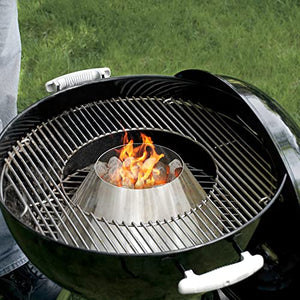 only fire Soporte para briquetas de carbón de Acero Inoxidable para Barbacoa Whirlpool para Weber Kettle, WSM Smoker, Big Green Egg Grills