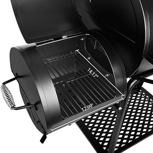 Royal Gourmet CC1830FG 木炭烧烤炉，带高耐热烧烤手套，811 平方英寸，黑色，后院烹饪，带偏置吸烟器