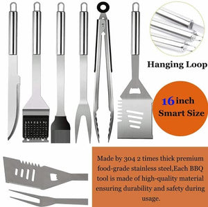 Grill Utensils Set,BBQ Grilling Accessories, Grill Set Gifts for Men Grill Tools, MUJUZE Barbeque with Apron, Stainless Steel Grill Kit Set Gifts for Men or Dad (Style 1)