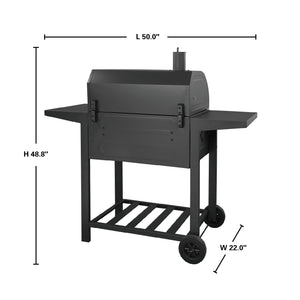 Royal Gourmet CD1824AC Barbecue au charbon de bois 61 cm pour pique-nique en plein air, terrasse, cuisine dans le jardin, avec couvercle, noir