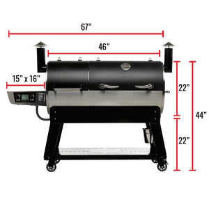 recteq DualFire RT-1200 Wood Pellet Smoker Grill + BBQ Masters Bundle| Wi-Fi-Enabled Electric Pellet Grill | Dual Chambers for Hot and Fast + Low and Slow Cooking
