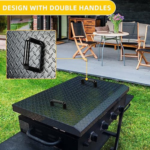 HECASA Griddle Hard Top Lid Black Grill Cover with Handle Outdoor Home BBQ Hood for 36" Front or Rear Grease Griddle 36 Inch