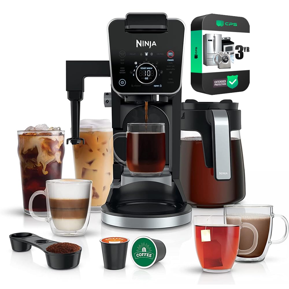 Ninja CFP301 DualBrew Pro 专业 12 杯滴滤式咖啡机（翻新）套装，含 3 年 CPS 增强保护包