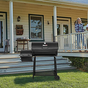 Royal Gourmet CC1830FG Grill à charbon avec gants de barbecue haute résistance à la chaleur, 811 pouces carrés, noir, cuisine dans le jardin avec fumoir décalé