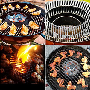 only fire Support à briquettes de charbon de bois en acier inoxydable pour barbecue Whirlpool pour bouilloire Weber, fumoir WSM, barbecues Big Green Egg