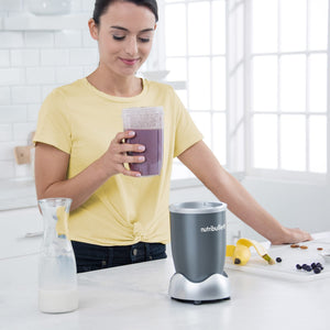 nutribullet 个人搅拌机，适用于奶昔、冰沙、食品准备和冷冻搅拌，24 盎司，600 瓦，灰色，(NBR-0601)