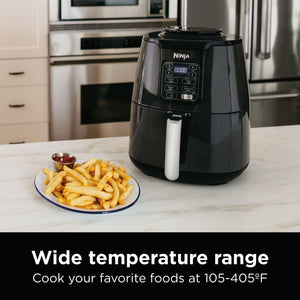 Ninja AF101 Air Fryer that Crisps, Roasts, Reheats, & Dehydrates, for Quick, Easy Meals, 4 Quart Capacity, & High Gloss Finish, Grey