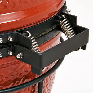 Kamado Joe KJ13RH Joe Jr. Grill à charbon portable 13,5 pouces avec chariot en fonte et déflecteurs de chaleur, rouge flamboyant
