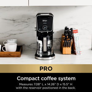 Ninja CFP307 DualBrew Pro اسپیشلٹی کافی سسٹم، سنگل سرو، K-Cups اور 12-Cup Drip Coffee Maker کے ساتھ مطابقت رکھتا ہے، مستقل فلٹر بلیک کے ساتھ